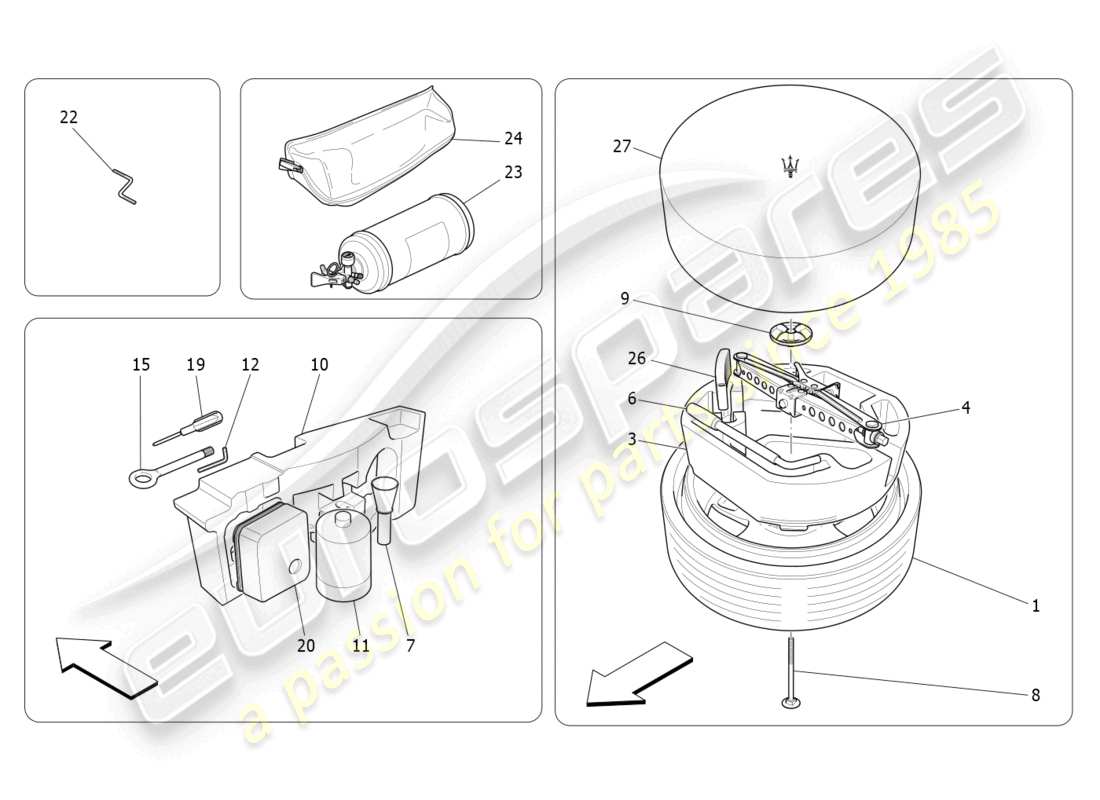 maserati ghibli fragment (2022) standard provided parts diagram