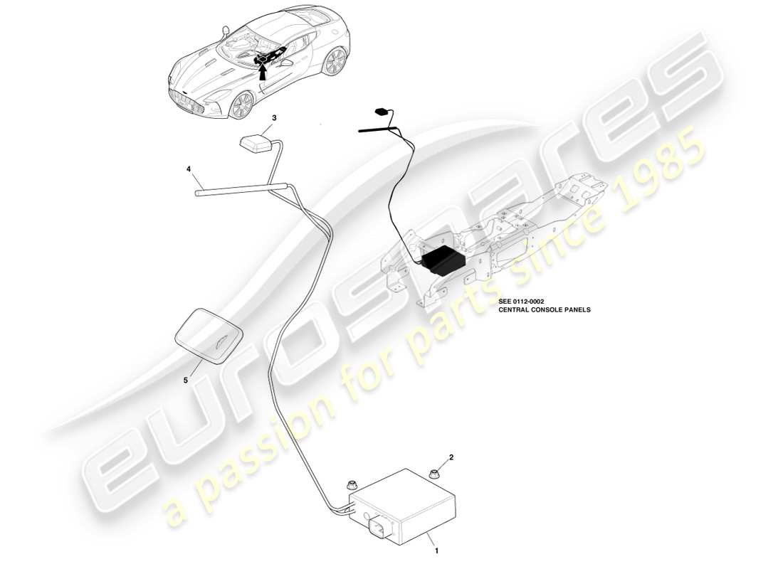 aston martin one-77 (2011) tracker part diagram