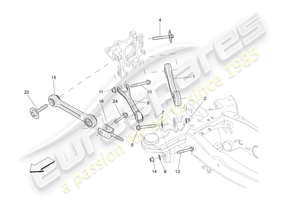 maserati ghibli fragment (2022) rear suspension parts diagram