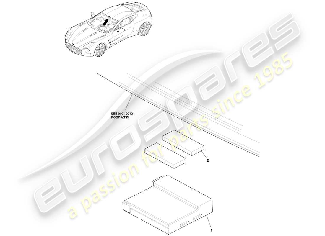 aston martin one-77 (2011) mass movement sensor part diagram