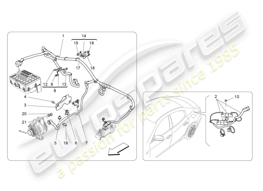 maserati ghibli fragment (2022) main wiring parts diagram