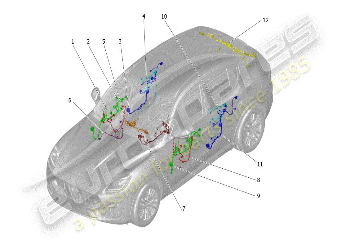 maserati grecale modena (2023) main wiring parts diagram