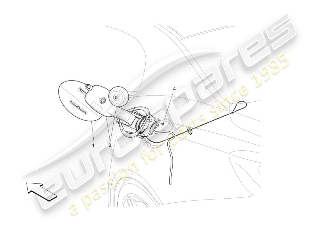 maserati ghibli (2014) fuel tank door and controls part diagram