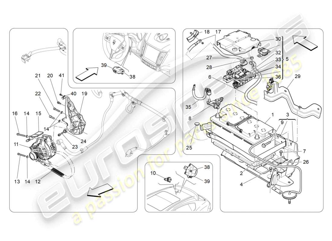 maserati levante zenga (2020) energy generation and accumulation part diagram