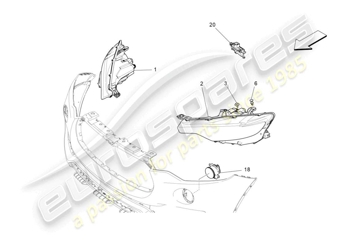 maserati levante (2019) headlight clusters parts diagram