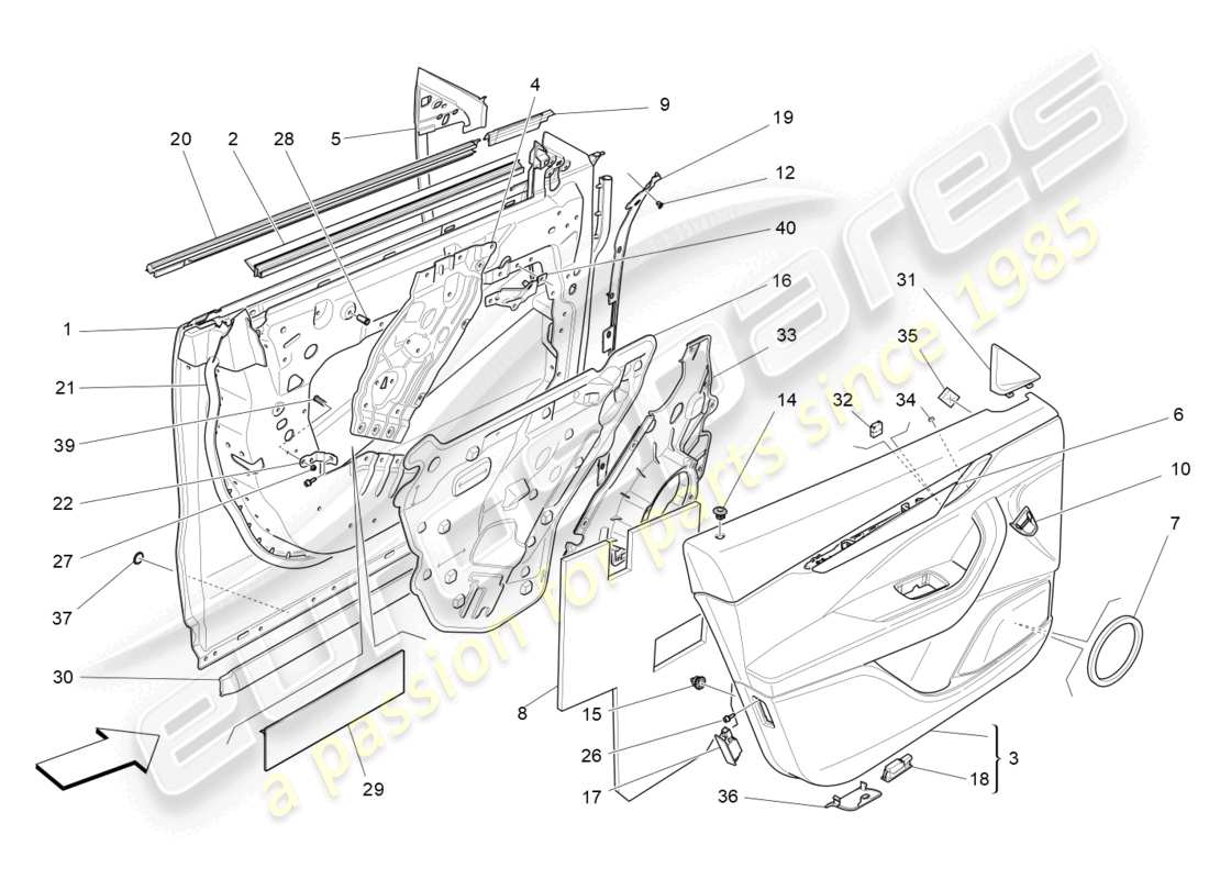 a part diagram from the maserati levante (2020) parts catalogue