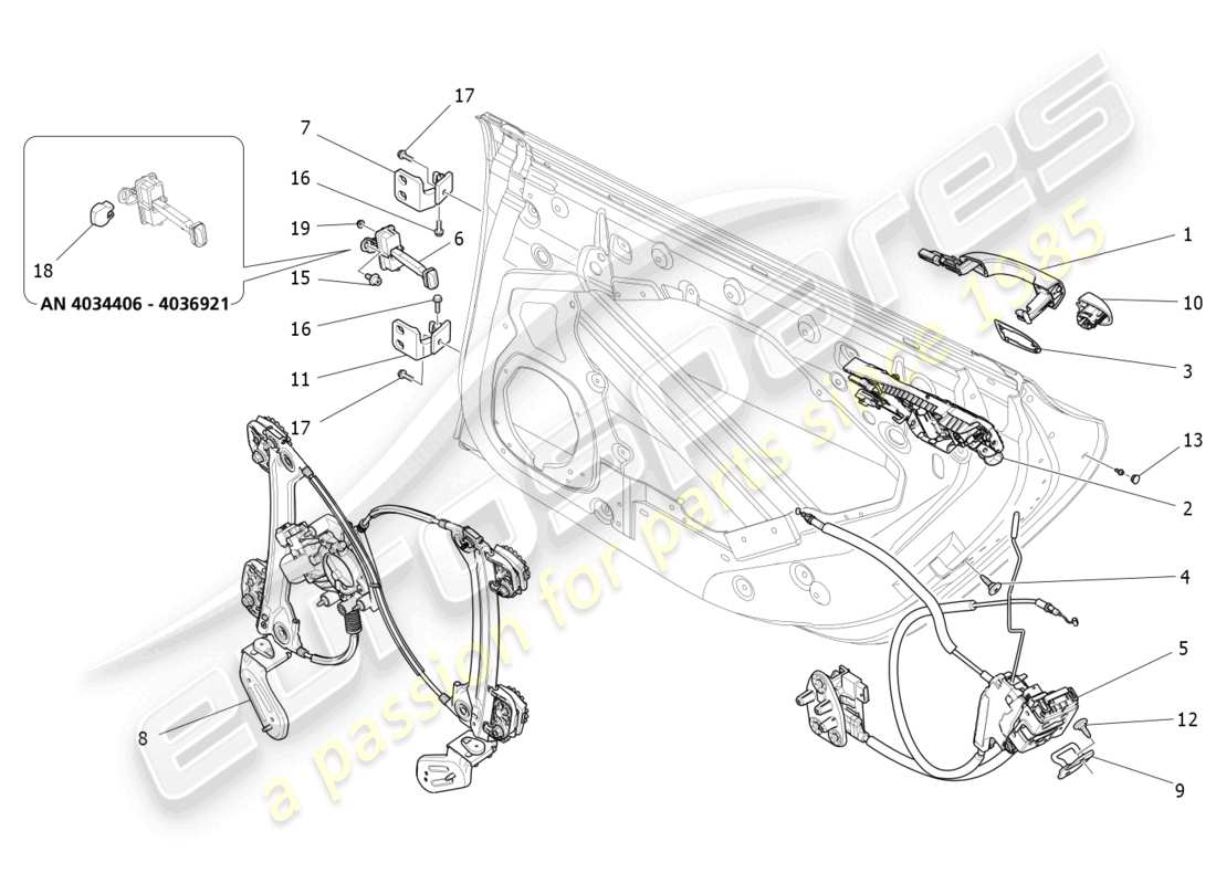 a part diagram from the maserati quattroporte (2018) parts catalogue