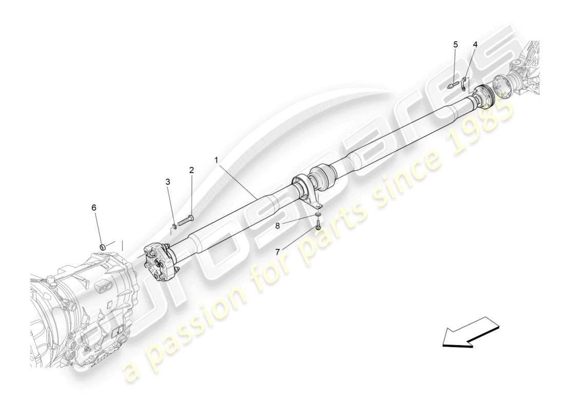 a part diagram from the maserati quattroporte m156 (2017 onwards) parts catalogue