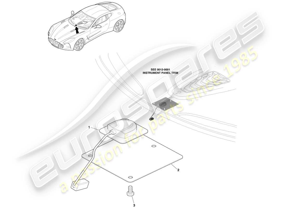 aston martin one-77 (2011) gps antenna part diagram