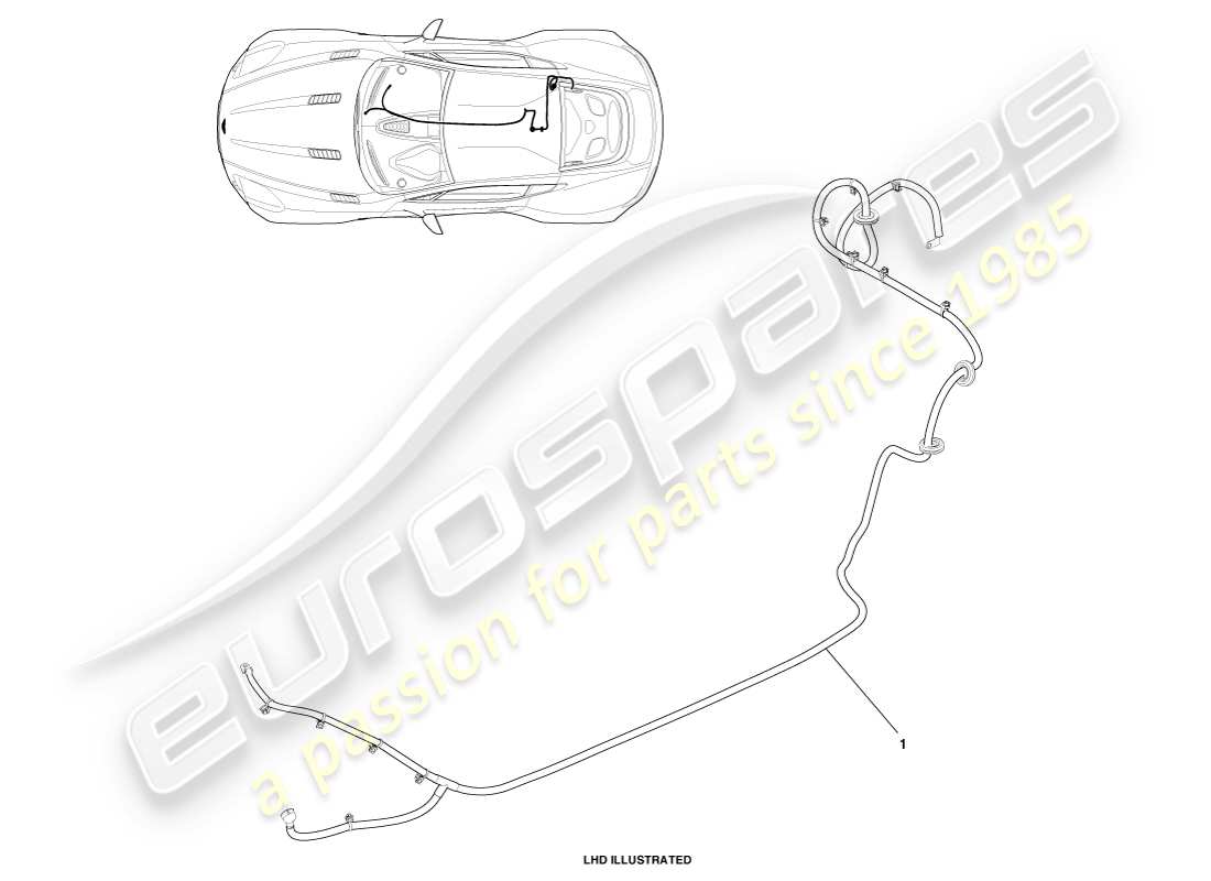 aston martin one-77 (2011) battery cables, rear part diagram