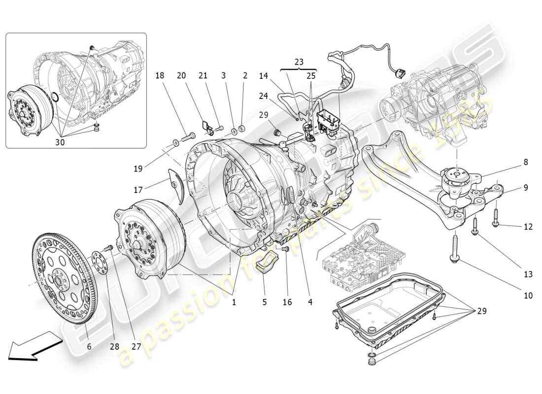 maserati levante trofeo (2020) gearbox housings part diagram