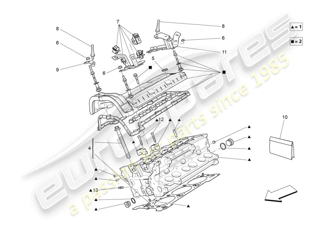 maserati ghibli (2014) rh cylinder head part diagram