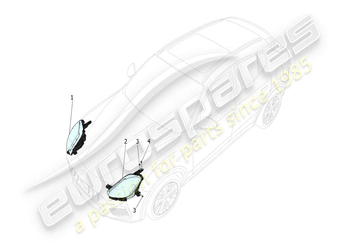 maserati grecale modena (2023) headlight clusters part diagram