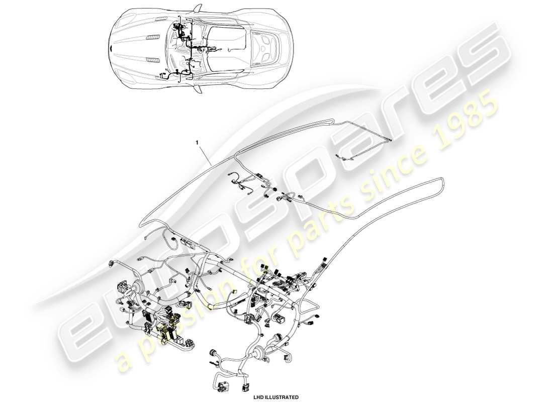 aston martin one-77 (2011) ip harness part diagram