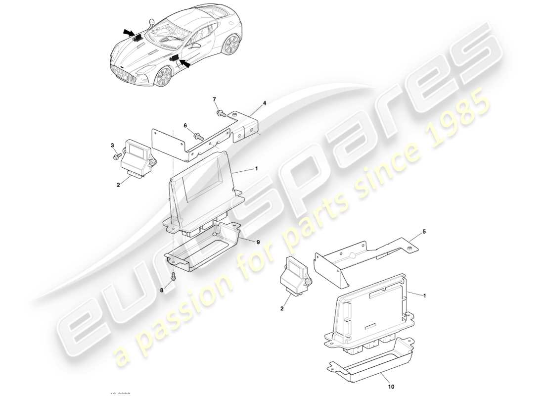 aston martin one-77 (2011) ecu assembly part diagram