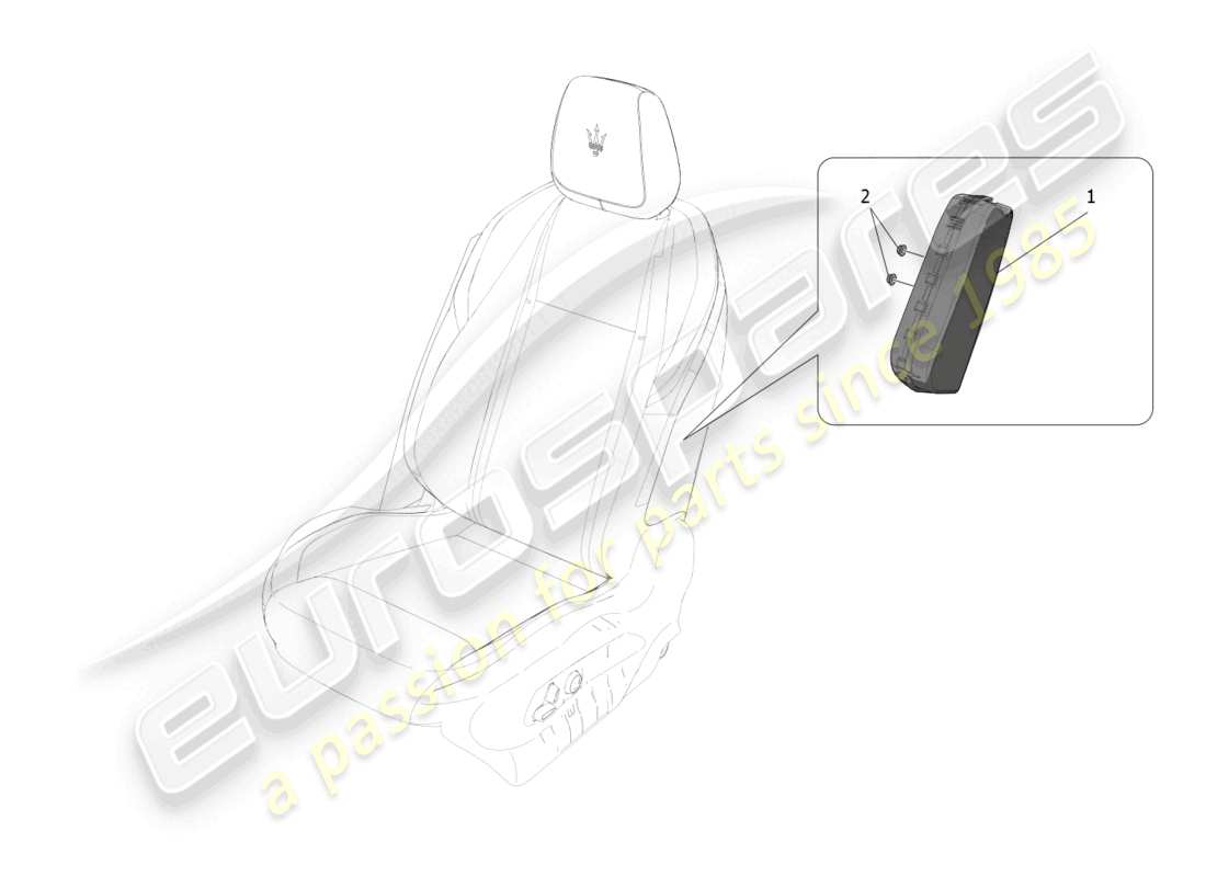 maserati grecale gt (2023) front side bag system parts diagram