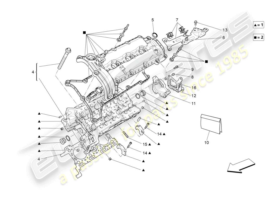 maserati ghibli (2016) lh cylinder head parts diagram