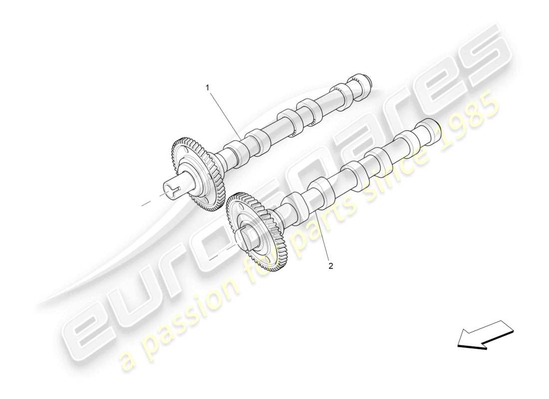 maserati ghibli (2016) rh cylinder head camshafts parts diagram