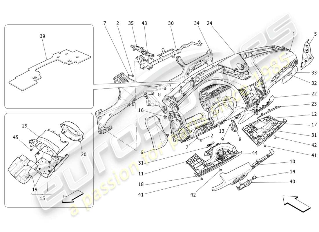 maserati levante (2019) dashboard unit parts diagram