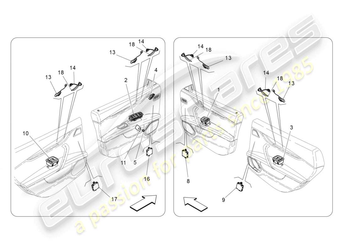 a part diagram from the maserati ghibli (2014) parts catalogue