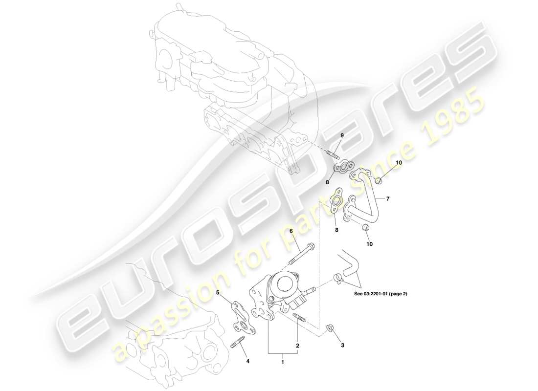 aston martin cygnet (2012) exhaust gas recirculation system parts diagram