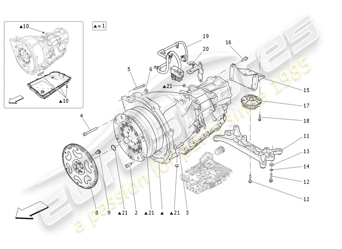 maserati ghibli fragment (2022) gearbox housings part diagram