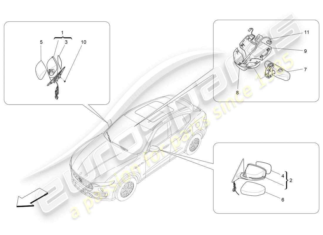 a part diagram from the maserati levante gts (2020) parts catalogue