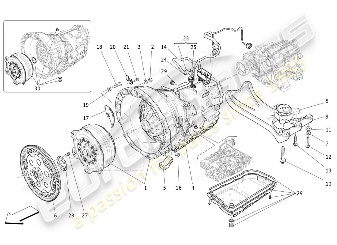 maserati ghibli fragment (2022) gearbox housings parts diagram