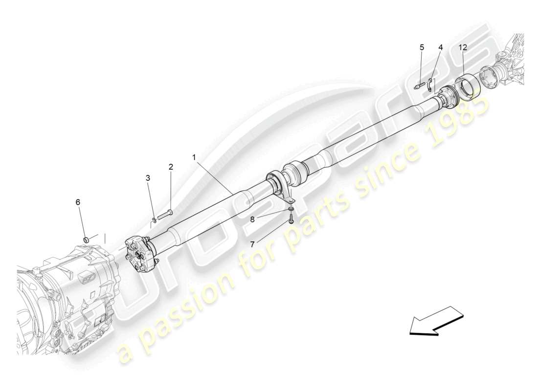 maserati ghibli fragment (2022) transmission shaft part diagram