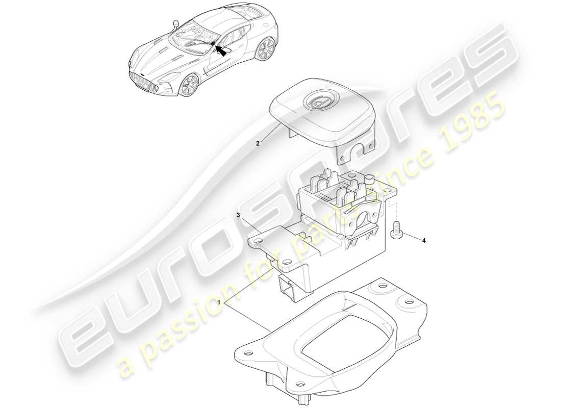 aston martin one-77 (2011) parking brake switch part diagram