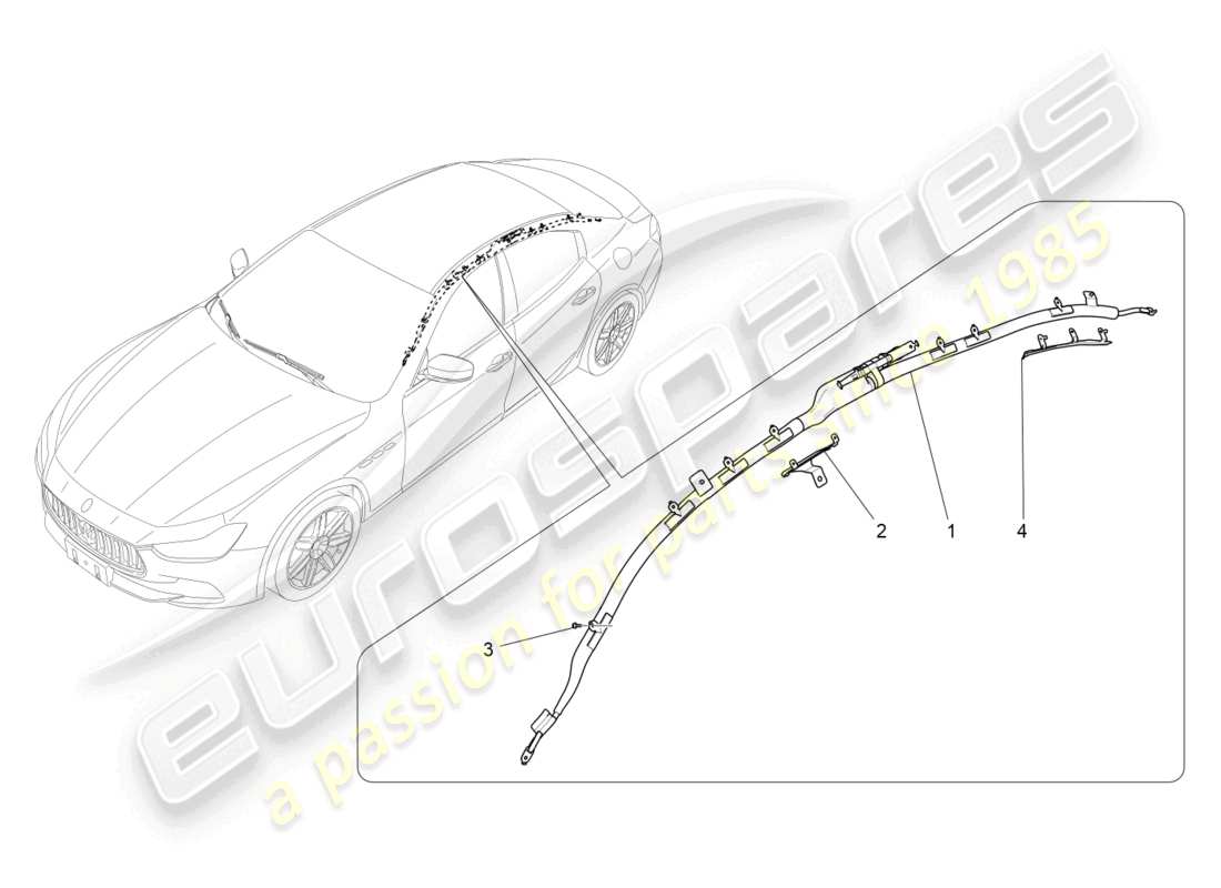 maserati ghibli fragment (2022) window bag system parts diagram