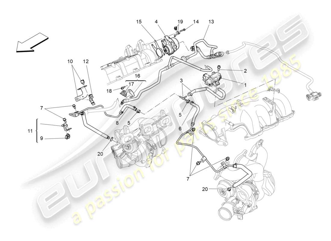 maserati levante (2019) additional air system parts diagram