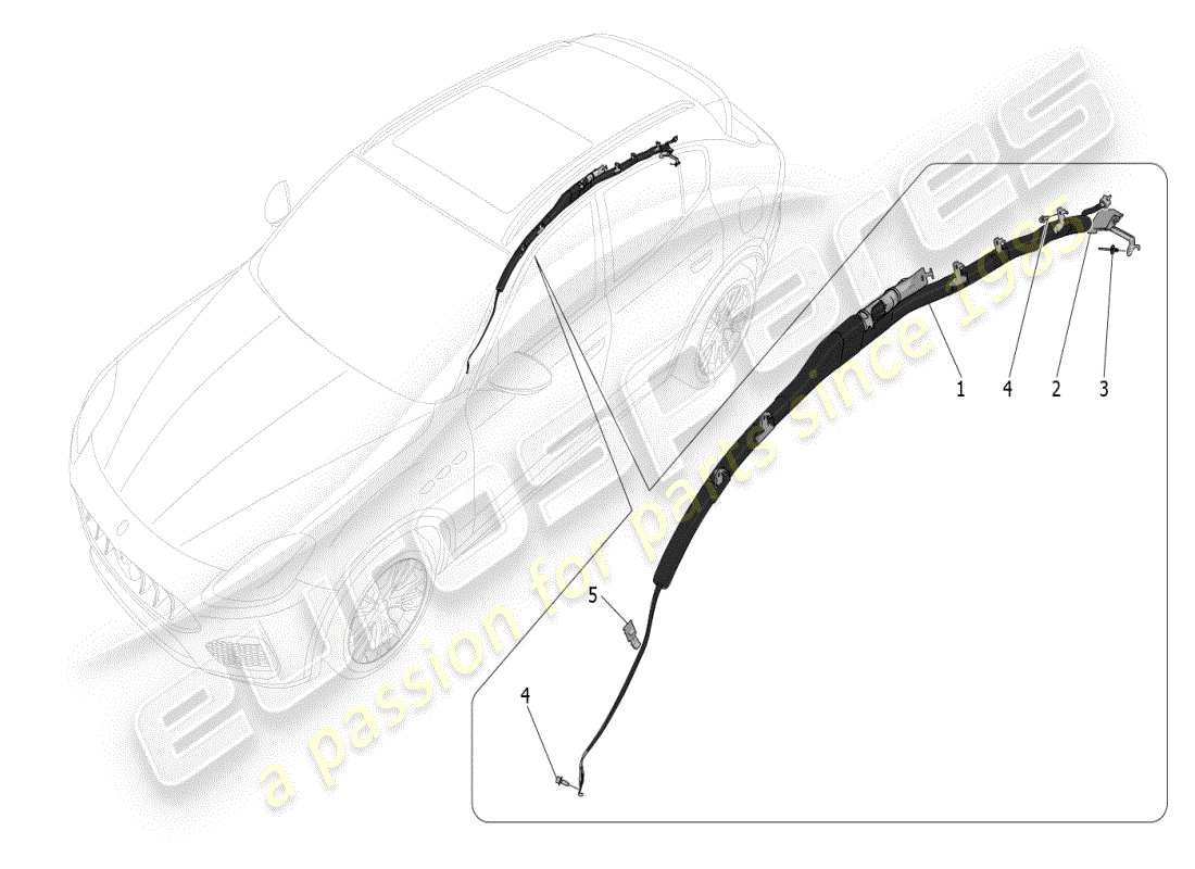 maserati grecale modena (2023) window bag system part diagram