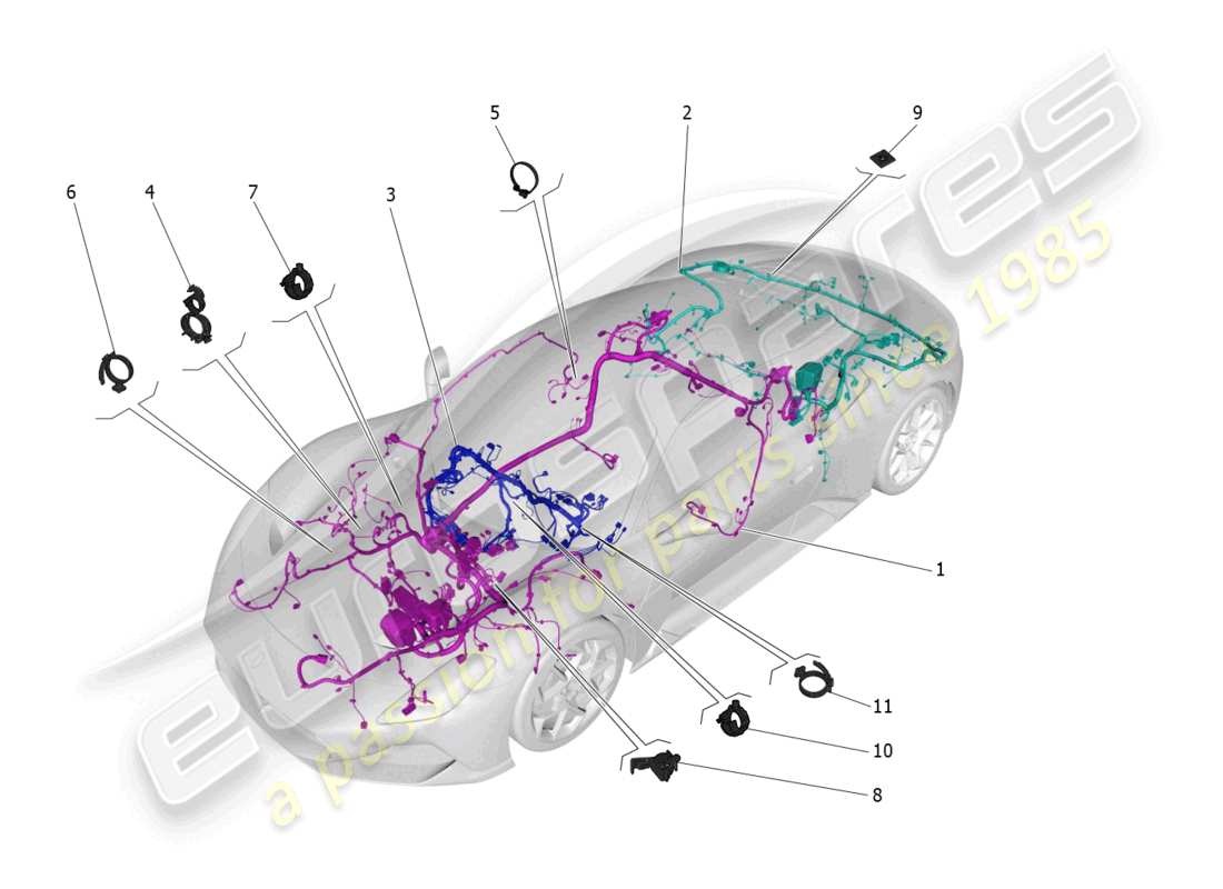 maserati mc20 (2022) main wiring parts diagram