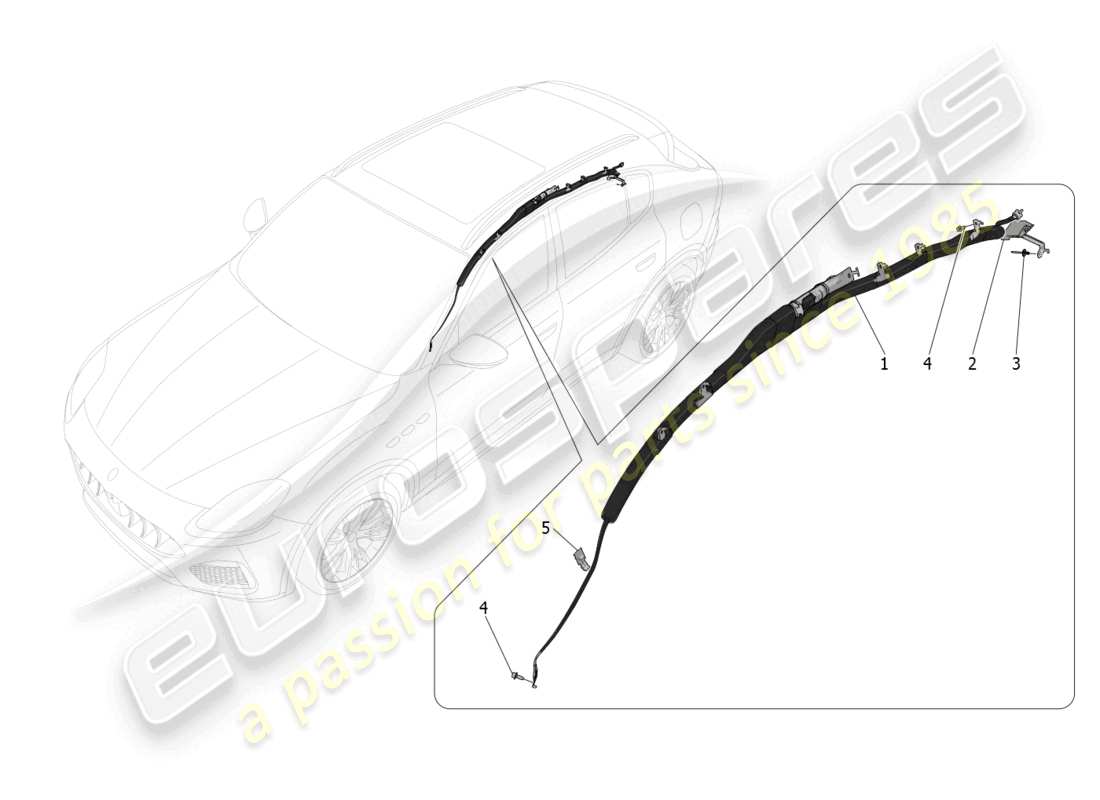 maserati grecale gt (2023) window bag system parts diagram