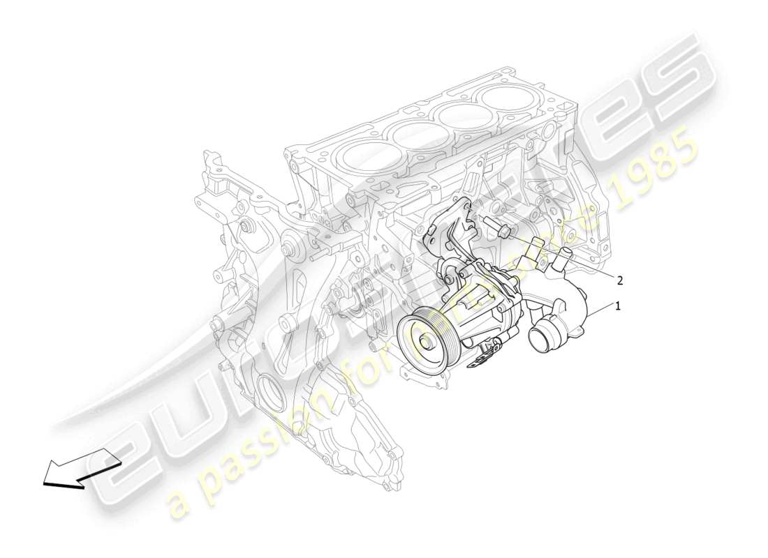 maserati levante gt (2022) cooling system: water pump part diagram