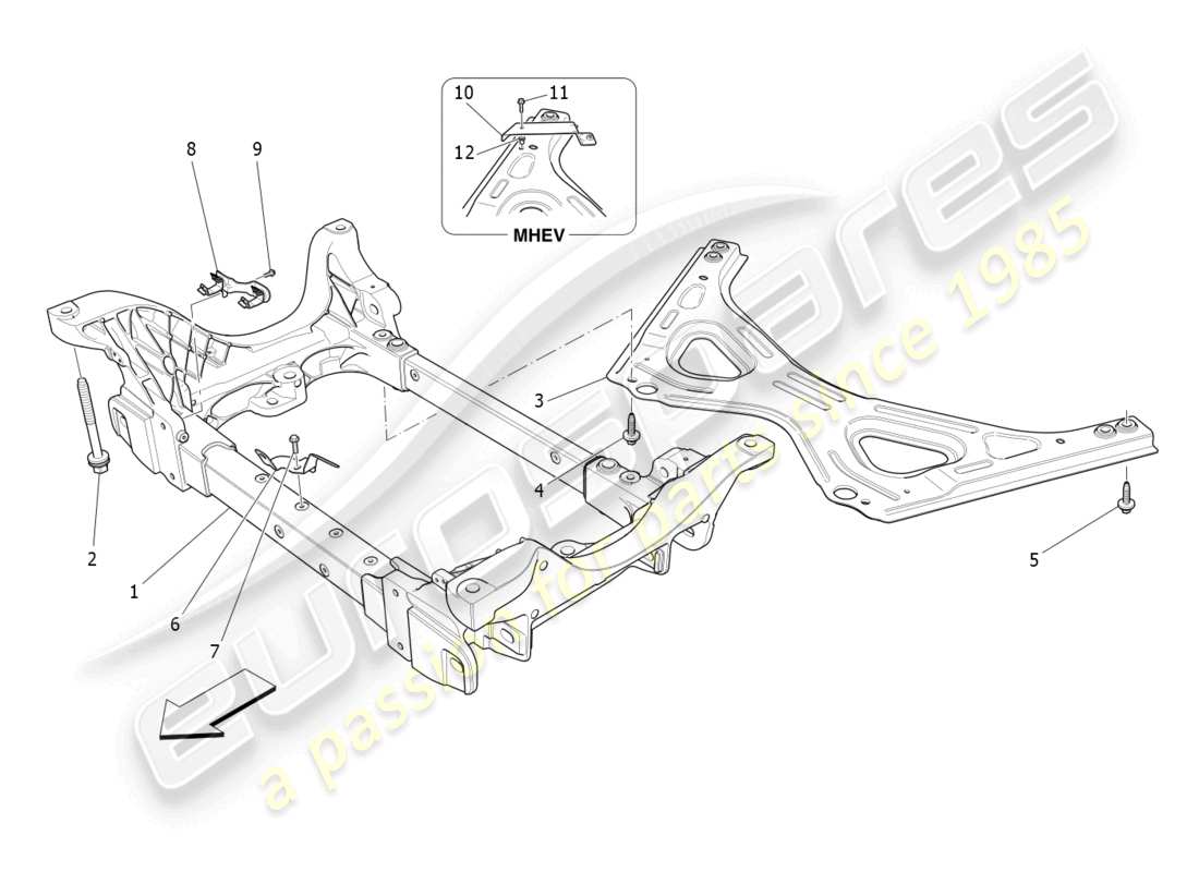 maserati ghibli (2014) front underchassis parts diagram