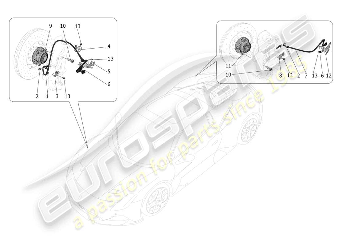 maserati mc20 (2022) braking control systems part diagram