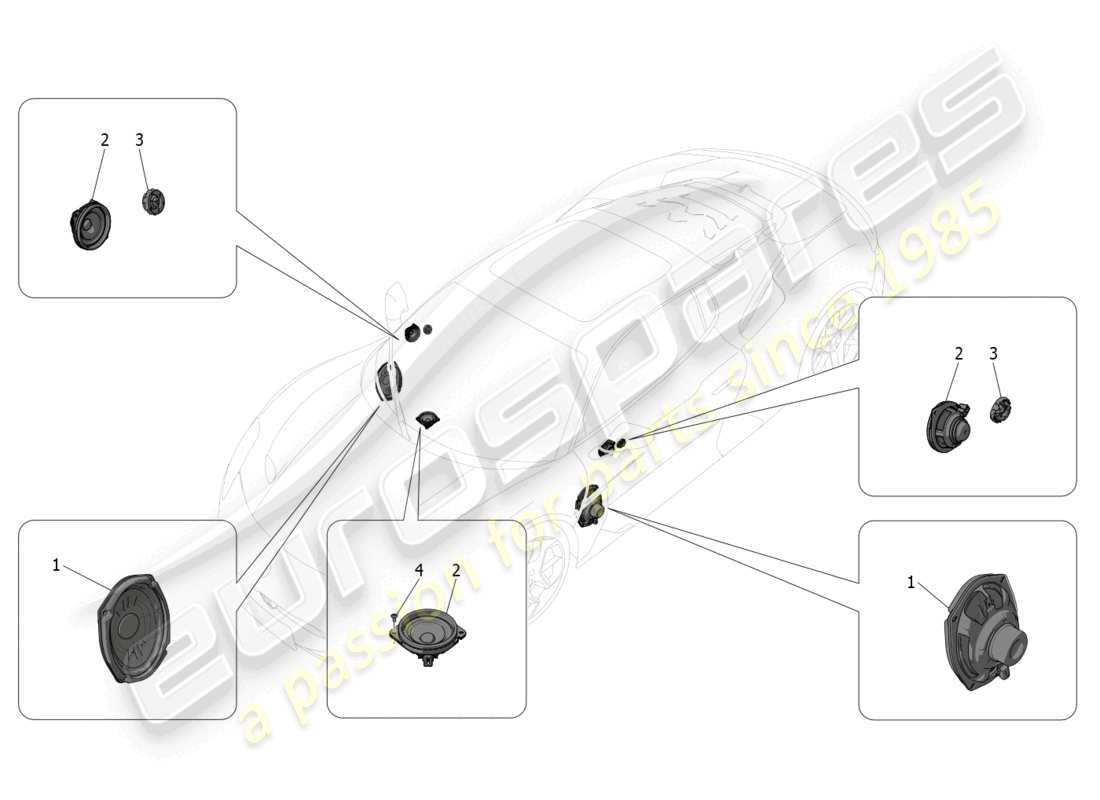 a part diagram from the maserati mc20 (2023) parts catalogue