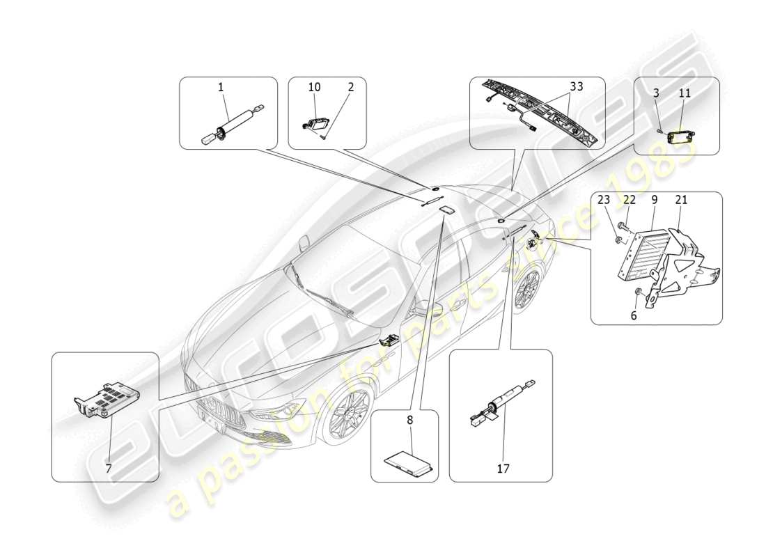 maserati ghibli (2016) it system parts diagram