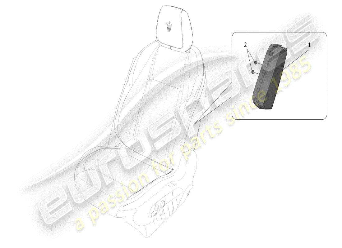 maserati grecale modena (2023) front side bag system part diagram