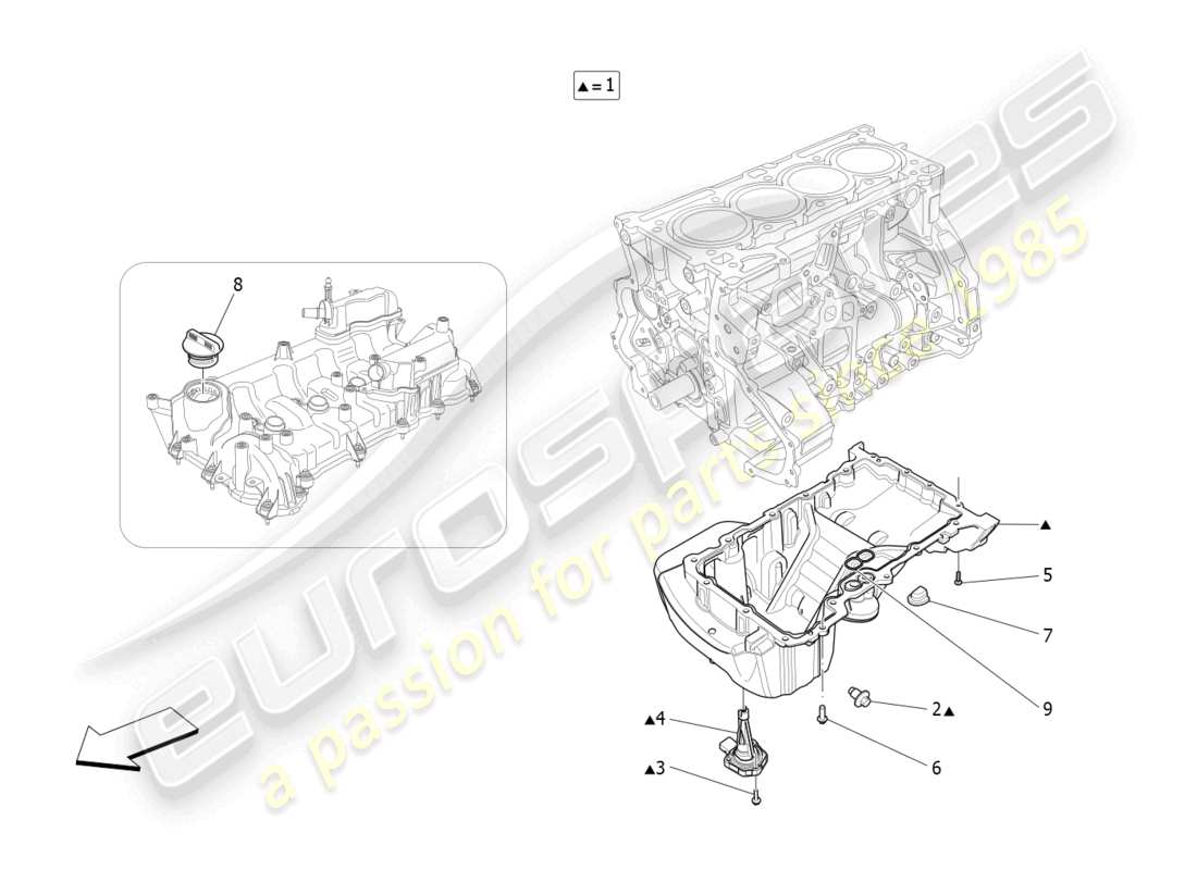 maserati ghibli fragment (2022) lubrication system: circuit and collection parts diagram