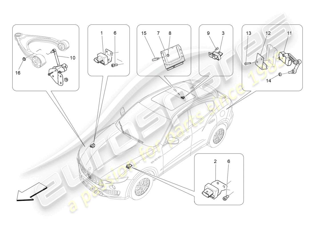 maserati levante (2019) electronic control (suspension) parts diagram