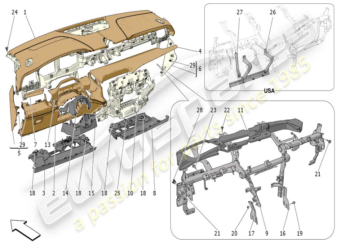 maserati grecale modena (2023) dashboard unit part diagram