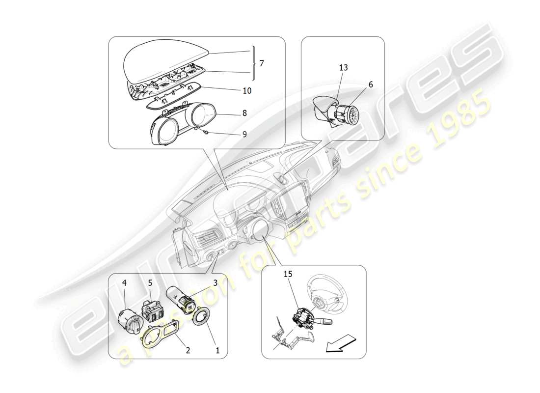 maserati ghibli (2016) dashboard devices parts diagram