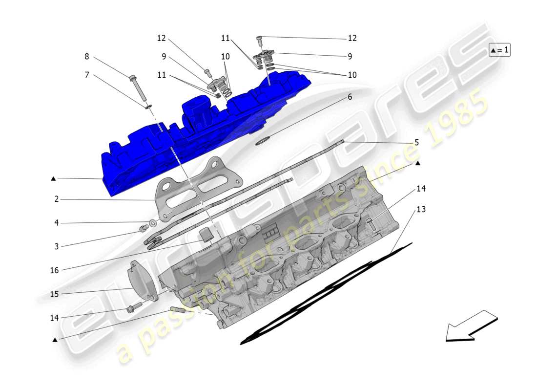 maserati mc20 cielo (2023) rh cylinder head part diagram