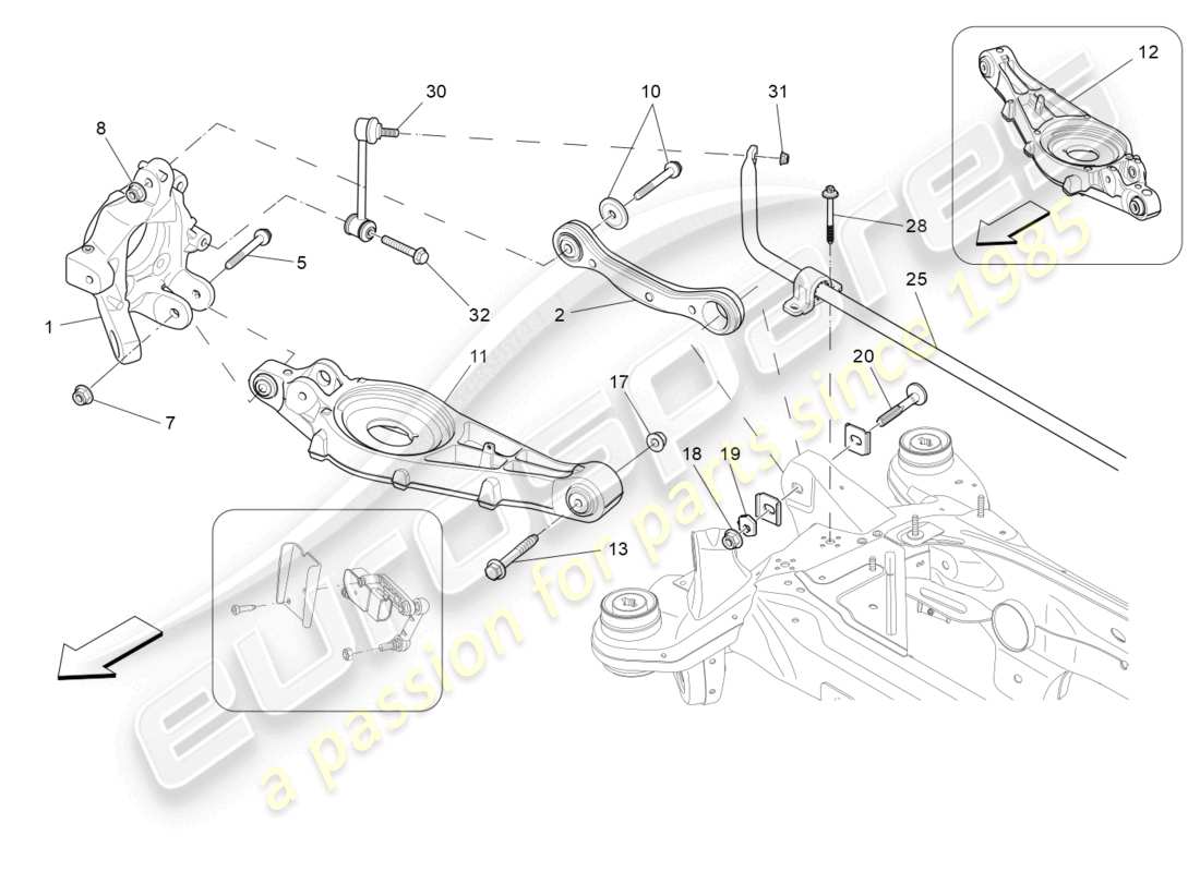 maserati levante (2019) rear suspension parts diagram