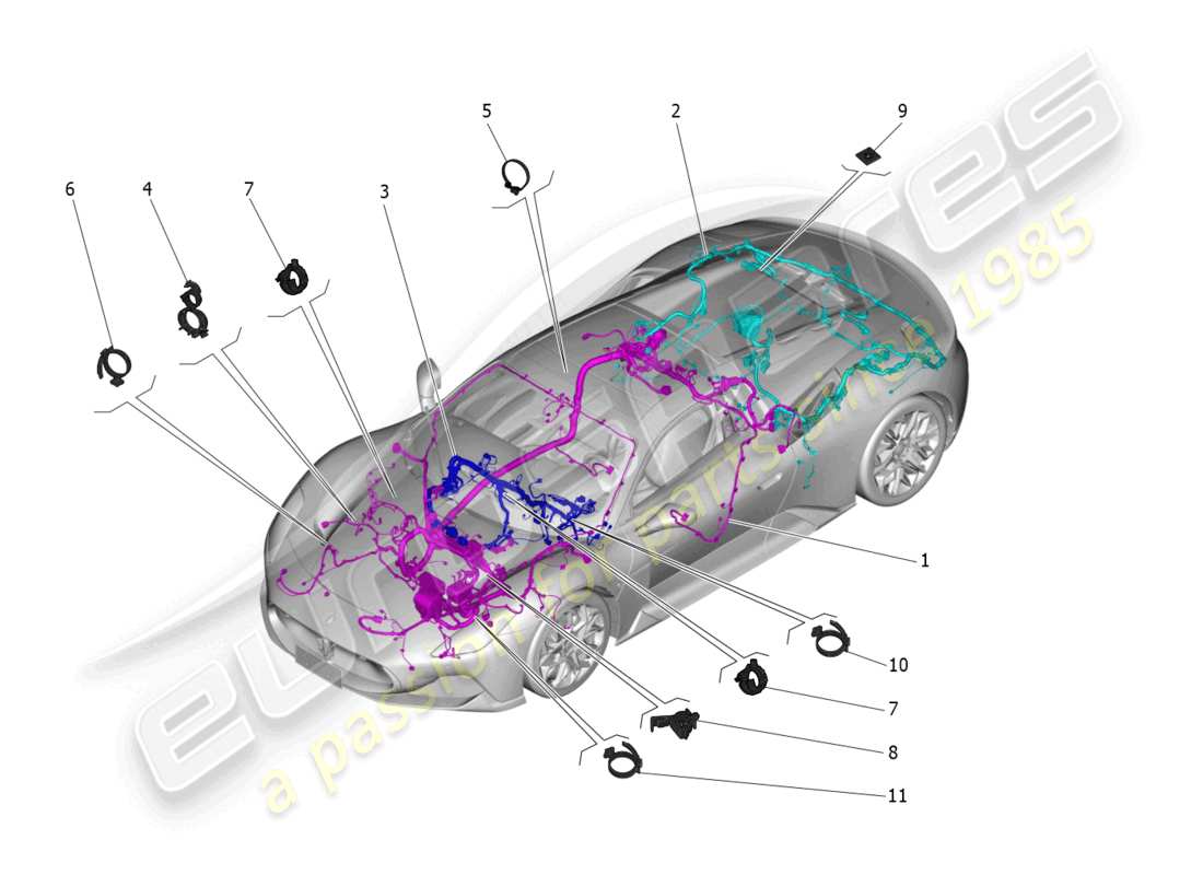 maserati mc20 cielo (2023) main wiring part diagram