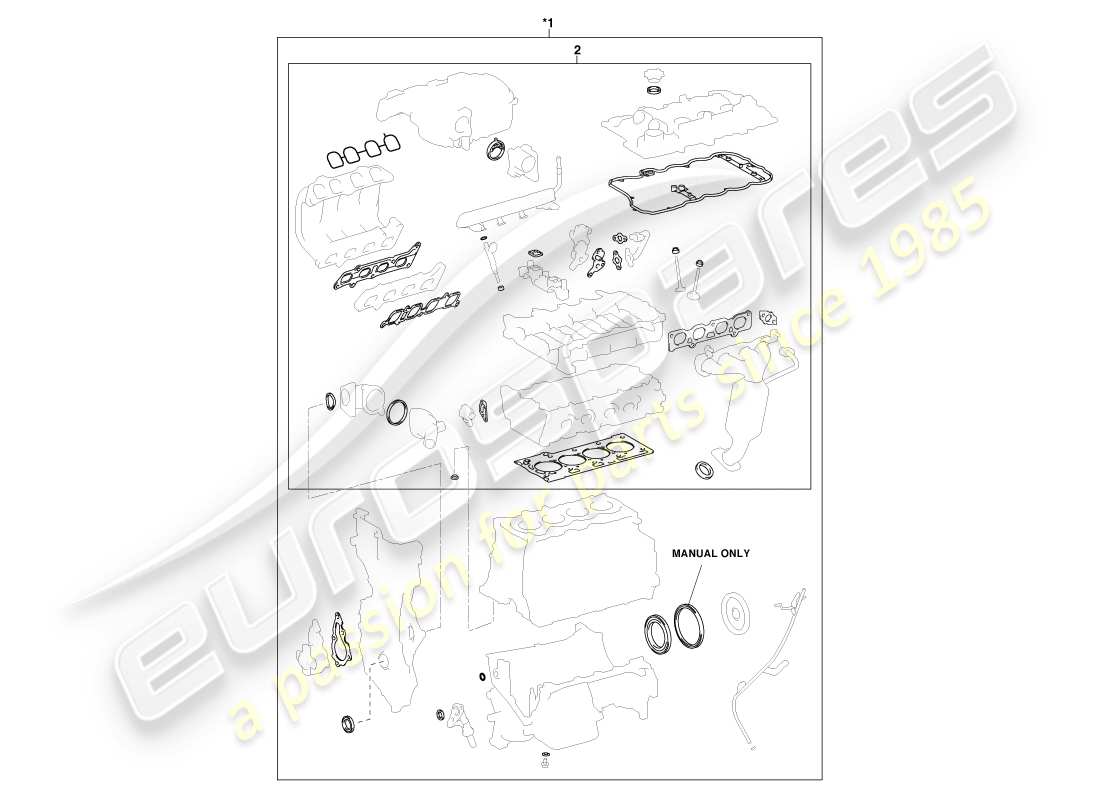 aston martin cygnet (2012) gasket sets parts diagram