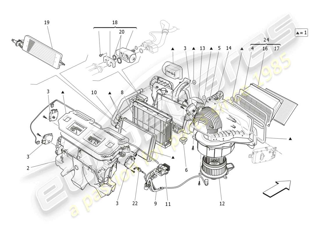 maserati ghibli (2015) a/c unit: dashboard devices part diagram